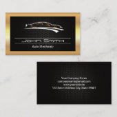 goldmetallisches Kohlenstoffmuster | Auto-Logo Visitenkarte (Vorne/Hinten)