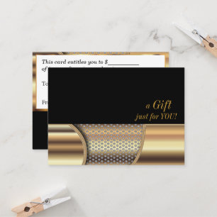 Goldmetallmaschen-Geschenkgutschein Rabattkarte