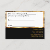 Goldmetallmaschen-Geschenkgutschein Rabattkarte (Rückseite)