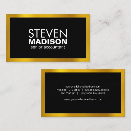 Goldmetallschneide Visitenkarte (Vorne/Hinten)