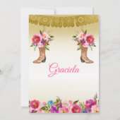 Goldmexikanische Blume Fiesta Birthday Girl   Einladung (Rückseite)