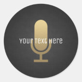 Goldmikrophon Runder Aufkleber (Vorderseite)