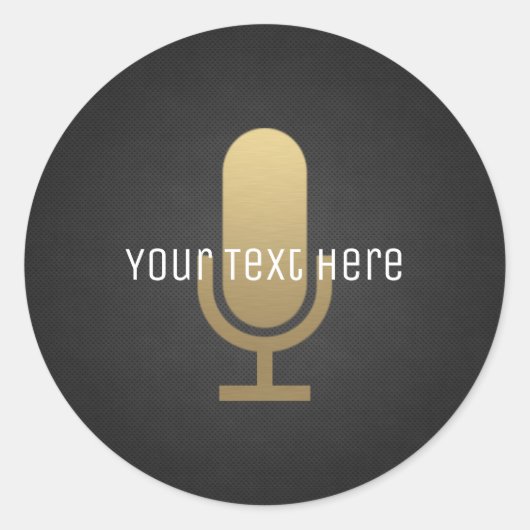 Goldmikrophon Runder Aufkleber (Vorderseite)