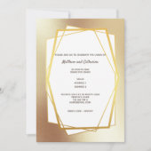 Goldminimalistisch schlichter geometrischer Rahmen Einladung (Vorderseite)