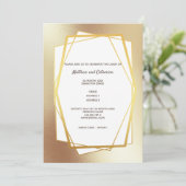 Goldminimalistisch schlichter geometrischer Rahmen Einladung (Stehend Vorderseite)