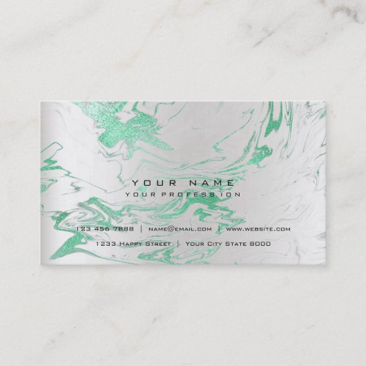 Goldminte Grüne Marmorplatte Vip Pearly Silver Abs Visitenkarte (Vorderseite)