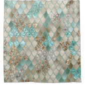 Goldminte Meerjungenskales Glam #1 (Imitate Glitze Duschvorhang (Vorderseite)