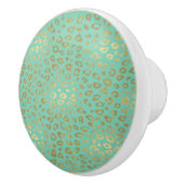 Goldminte Ombre Leopard Print Keramikknauf (Rechts)