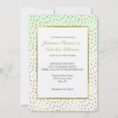 Goldminte White Ombre Abstrakt Hochzeit Einladung (Vorderseite)