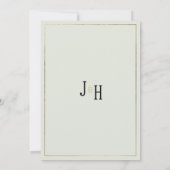 Goldminze, zarte blumenreiche Hochzeit Einladung (Rückseite)