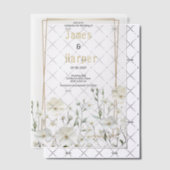 Goldminze, zarte blumenreiche Hochzeit Pergament Einladungen (Versetzt (Einladung))