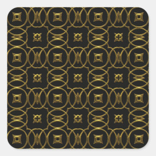 Goldmit filigran geschmückte Aufkleber