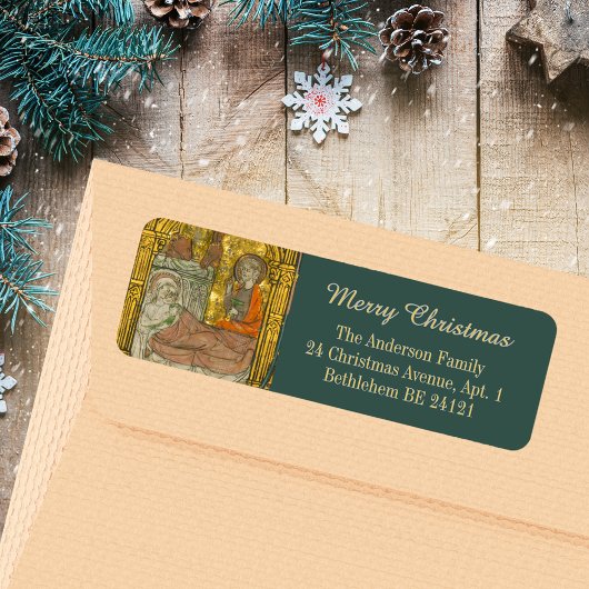 Goldmittelalterliche Christliche Weihnachtskrippe