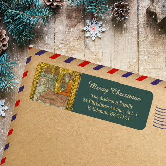 Goldmittelalterliche Christliche Weihnachtskrippe