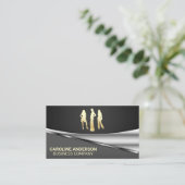 Goldmodelle | Grauer schwarzer metallischer Hinter Visitenkarte (Stehend Vorderseite)