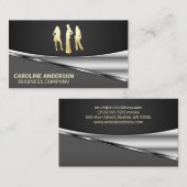 Goldmodelle | Grauer schwarzer metallischer Hinter Visitenkarte (Vorne/Hinten)