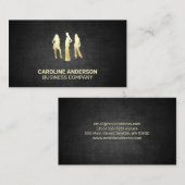 Goldmodelle | Hintergrund schwarzer Textur Visitenkarte (Vorne/Hinten)