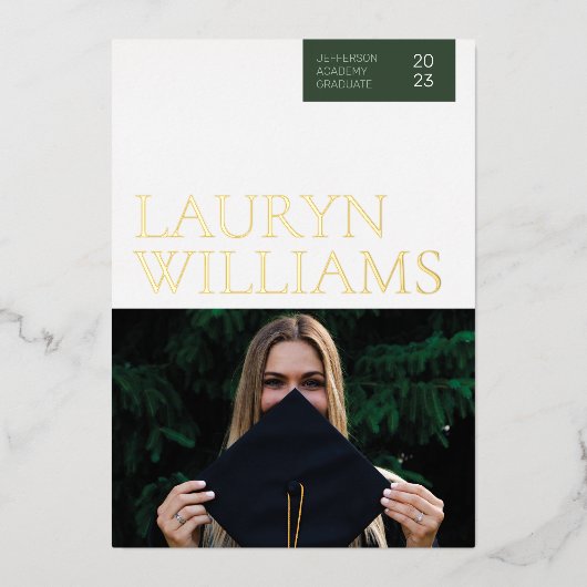 Goldmoderne Ankündigung Beruflicher Abschluss (Vorderseite)