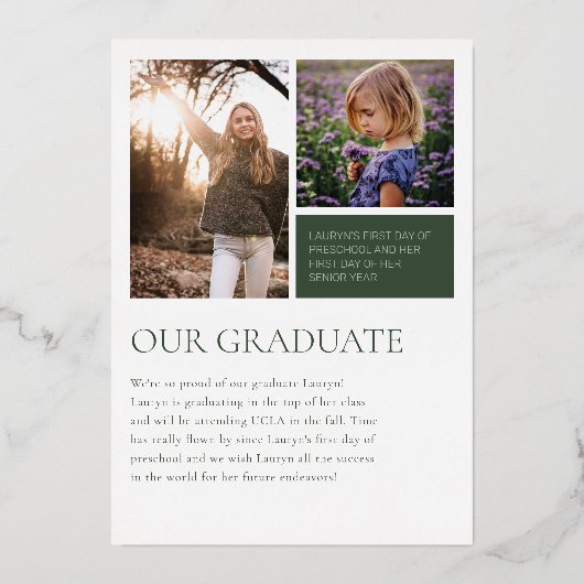 Goldmoderne Ankündigung Beruflicher Abschluss (Rückseite)