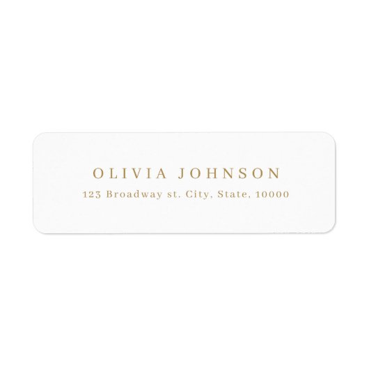 Goldmoderne minimalistische Rücksendemarke (Vorne)