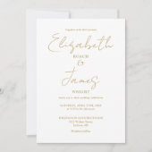 Goldmoderne Minimalistische Script-Foto-Hochzeit Einladung (Vorderseite)
