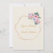 Goldmoderne rosa florale islamische Hochzeit Einladung (Rückseite)