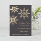Goldmoderne Schneeflocken - Weihnachtsfest im Unte Einladung (Stehend Vorderseite)