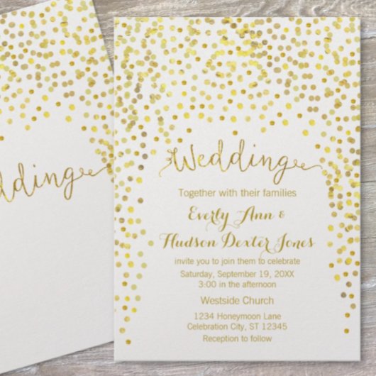Goldmoderne Typografie - Einladung zur Hochzeit