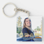 Goldmoderne und trendige Ankündigung des Abschluss Schlüsselanhänger (Vorderseite)