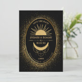 Goldmond Sonnengold mystische Hochzeit Save The Date (Stehend Vorderseite)