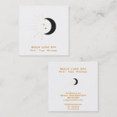 *~* Goldmond-Strahln-sichelförmige Quadratische Visitenkarte (Vorne/Hinten)