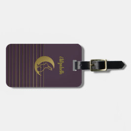 Goldmond und Kaninchen auf dem Lila Gepäckanhänger