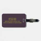 Goldmond und Kaninchen auf dem Lila Gepäckanhänger (Rückseite horizontal)