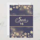 Goldmond und Sterne 16 . Geburtstag Einladung (Rückseite)