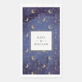 Goldmonde und -stars - Mystische Hochzeit Serviette