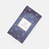 Goldmonde und -stars - Mystische Hochzeit Serviette (Ecke)