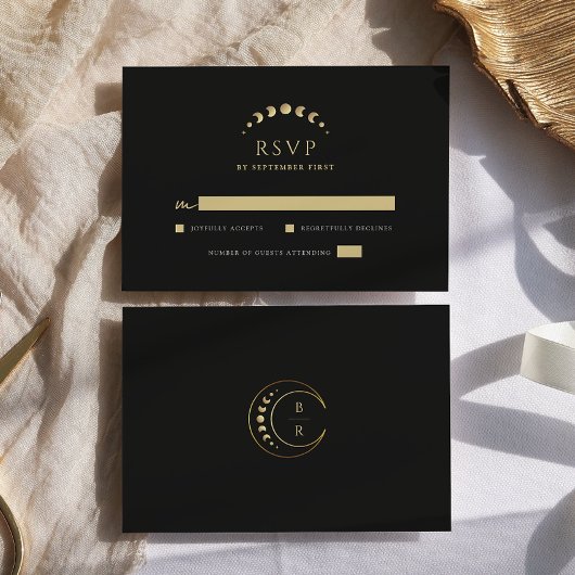 Goldmondhochzeit RSVP Karte