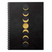Goldmondphasen schwarzer texturierter Hintergrund Notizblock (Vorderseite)