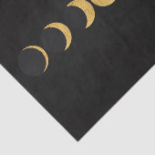 Goldmondphasen schwarzer texturierter Hintergrund Seidenpapier (Ausschnitt)