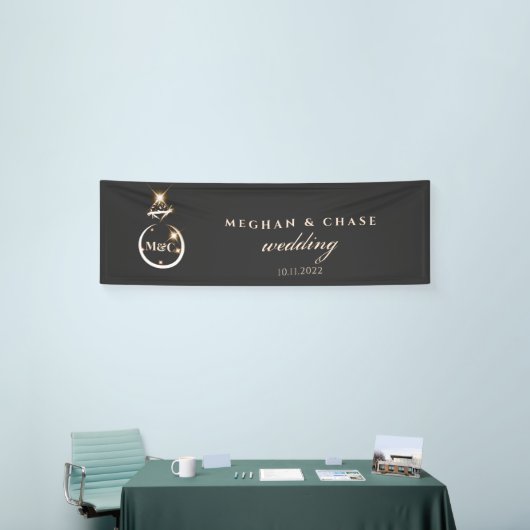 Goldmongramm-Diamantring-Hochzeit Banner (Messeveranstaltung)