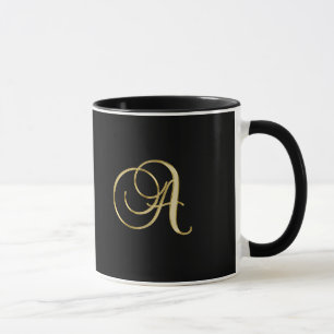 Goldmonogramm A schwarz, Tasse