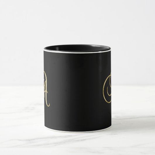 Goldmonogramm A schwarz, Tasse (Zentrum)