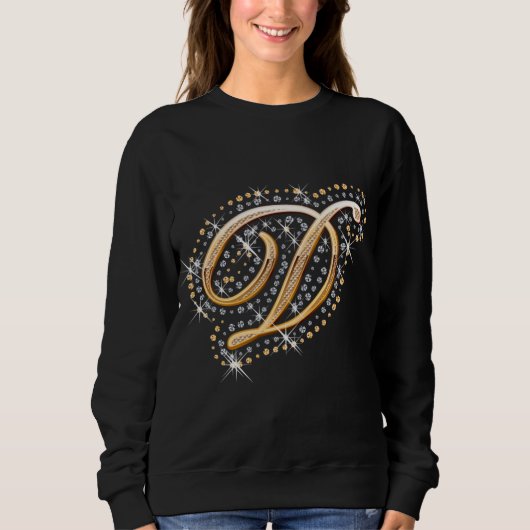 Goldmonogramm-Anfangsbuchstabe D Sweatshirt (Vorderseite)