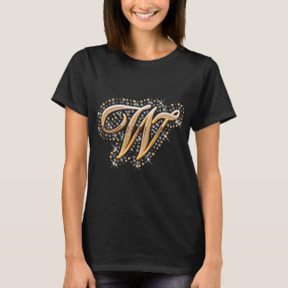 Goldmonogramm-Anfangsbuchstabe W T-Shirt