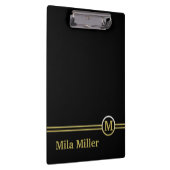 Goldmonogramm auf schwarzem Hintergrund Klemmbrett (Rechts)