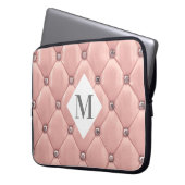 Goldmonogramm aus gehobener Rose Laptopschutzhülle (Vorderseite Links)