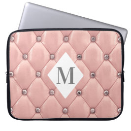Goldmonogramm aus gehobener Rose Laptopschutzhülle