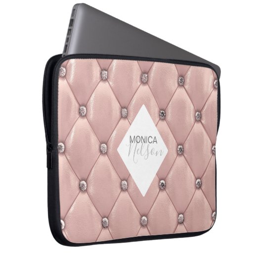 Goldmonogramm aus gehobener Rose Laptopschutzhülle (Vorne Rechts)