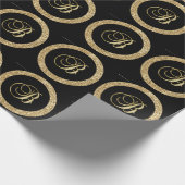 Goldmonogramm B schwarz, Geschenkpapier (Ecke)