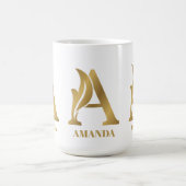 Goldmonogramm-Brief A individuelle Name Kaffeetasse (Mittel)